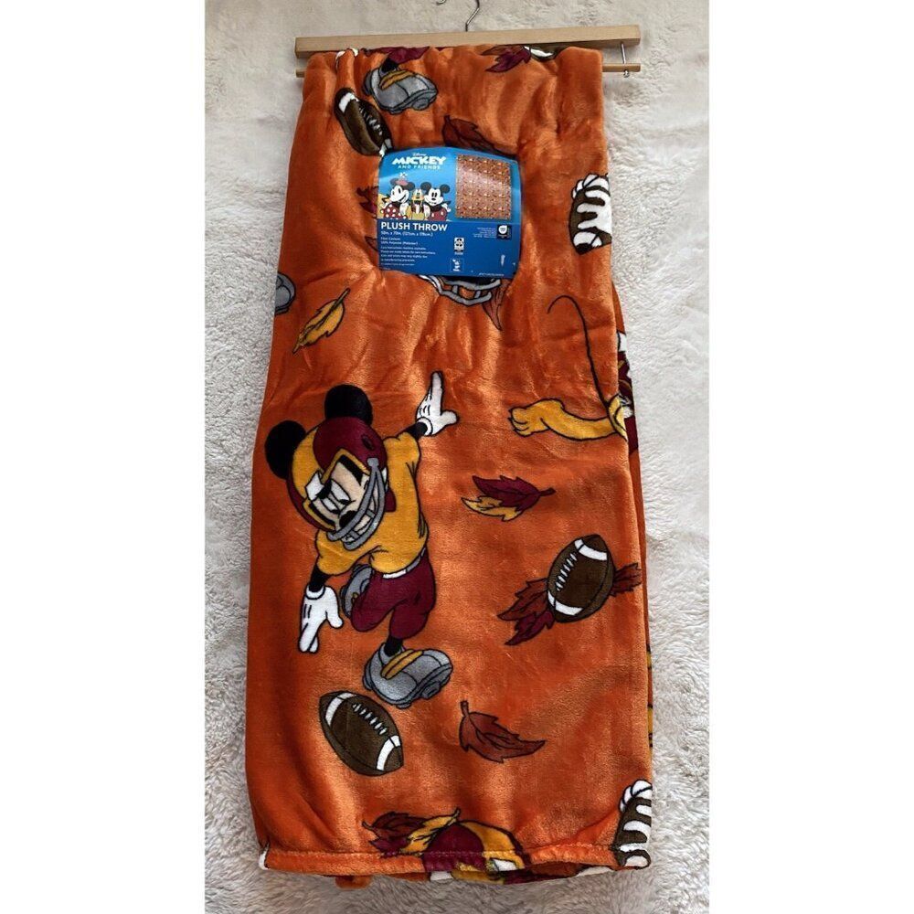 Disney‎ Mickey Mouse & Friends Football Fall Throw Blanket 50”x70” Donald Pluto
